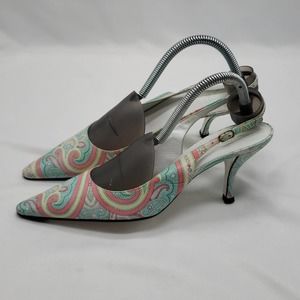 DOLCE & GABBANA PAISLEY PRINT SLINGBACK PUMPS